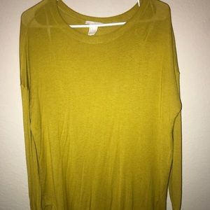 H&M neon green long sleeve top